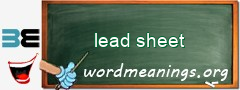 WordMeaning blackboard for lead sheet